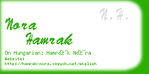 nora hamrak business card